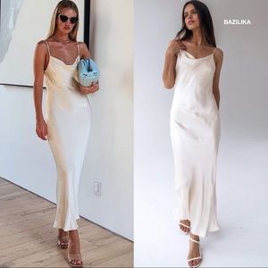 Bazilika Viscose silk slip midi dress